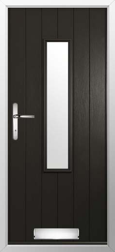 Flint 5 Glazed Solidor Composite Door in Black Brown