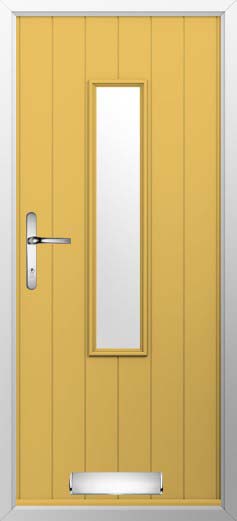 Flint 5 Glazed Solidor Composite Door in Buttercup Yellow