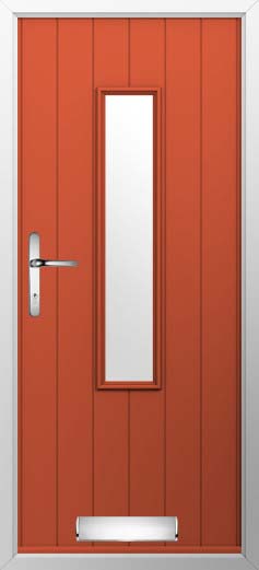 Flint 5 Glazed Solidor Composite Door in Copper Flame