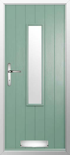 Flint 5 Glazed Solidor Composite Door in Chartwell Green