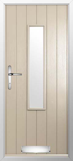 Flint 5 Glazed Solidor Composite Door in Cream