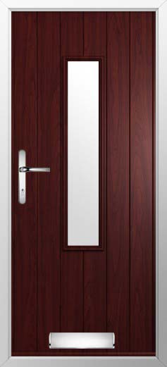 Flint 5 Glazed Solidor Composite Door in Rosewood