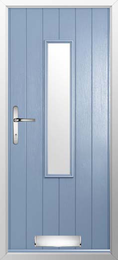 Flint 5 Glazed Solidor Composite Door in Duck Egg Blue