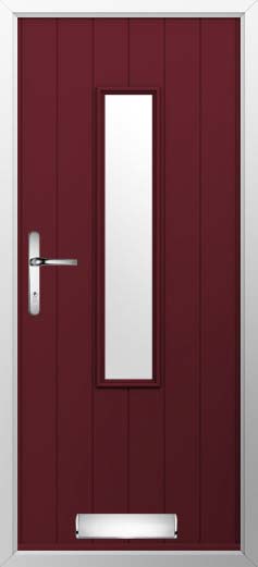 Flint 5 Glazed Solidor Composite Door in Deep Merlot