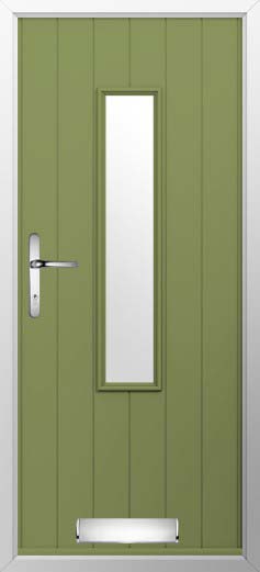 Flint 5 Glazed Solidor Composite Door in Forest Green