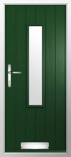 Flint 5 Glazed Solidor Composite Door in Green