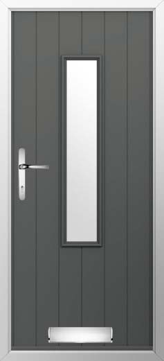 Flint 5 Glazed Solidor Composite Door in Granite Grey