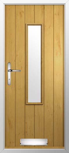 Flint 5 Glazed Solidor Composite Door in Irish Oak