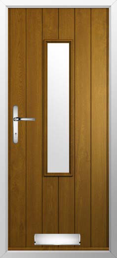 Flint 5 Glazed Solidor Composite Door in Oak