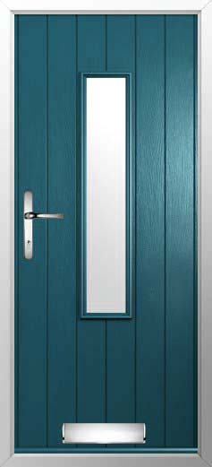 Flint 5 Glazed Solidor Composite Door in Peacock Blue