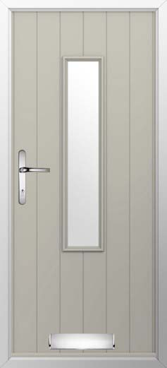 Flint 5 Glazed Solidor Composite Door in Pebble Grey