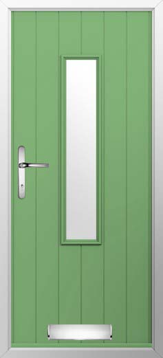Flint 5 Glazed Solidor Composite Door in Pistachio Green