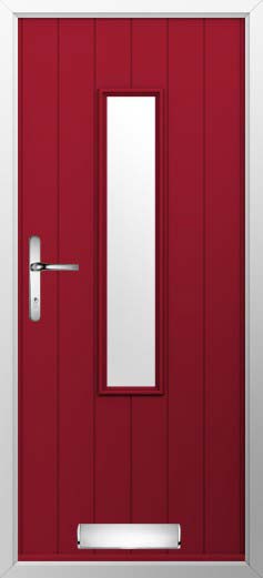 Flint 5 Glazed Solidor Composite Door in Ruby Red