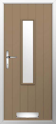 Flint 5 Glazed Solidor Composite Door in Truffle Brown