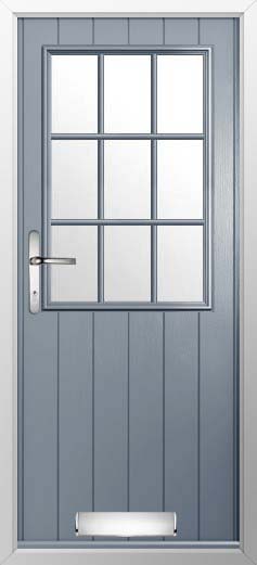 Flint Beeston Georgian Bar Glazed Solidor Composite Door in French Grey