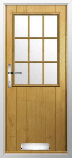 Flint Beeston Georgian Bar Glazed Solidor Composite Door in Irish Oak