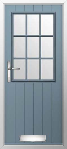 Flint Beeston Georgian Bar Glazed Solidor Composite Door in Twilight Grey