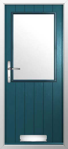 Flint Beeston Glazed Solidor Composite Door in Peacock Blue