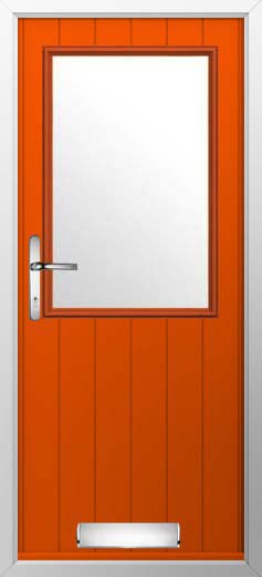 Flint Beeston Glazed Solidor Composite Door in Tangerine