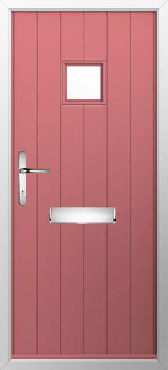 Flint Square Glazed Solidor Composite Door in Antique Rose