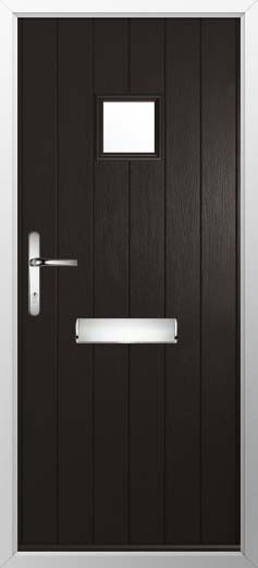 Flint Square Glazed Solidor Composite Door in Black Brown