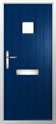 Flint Square Glazed Solidor Composite Door in Blue