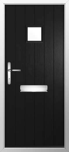 Flint Square Glazed Solidor Composite Door in Black