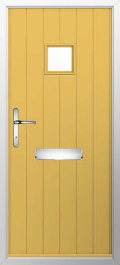 Flint Square Glazed Solidor Composite Door in Buttercup Yellow