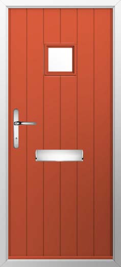 Flint Square Glazed Solidor Composite Door in Copper Flame