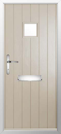 Flint Square Glazed Solidor Composite Door in Cream