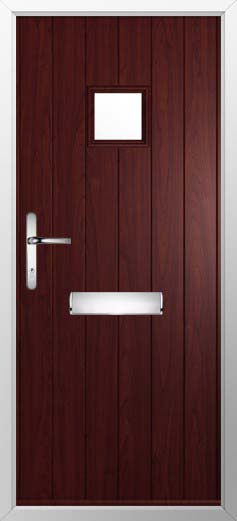 Flint Square Glazed Solidor Composite Door in Rosewood