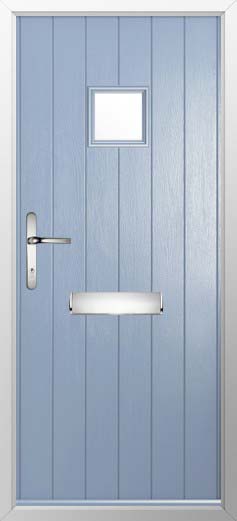 Flint Square Glazed Solidor Composite Door in Duck Egg Blue