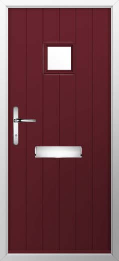Flint Square Glazed Solidor Composite Door in Deep Merlot