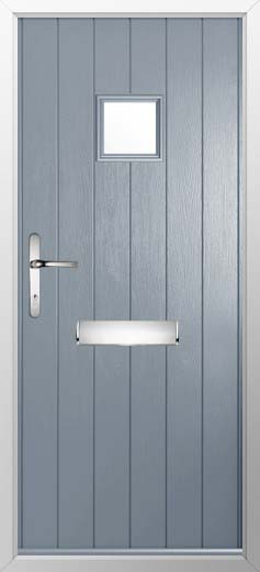Flint Square Glazed Solidor Composite Door in French Grey