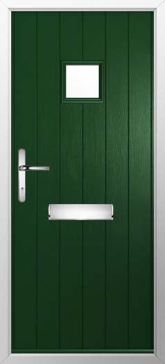 Flint Square Glazed Solidor Composite Door in Green