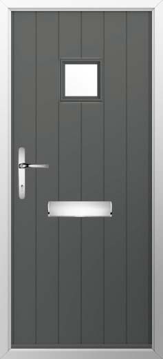 Flint Square Glazed Solidor Composite Door in Granite Grey