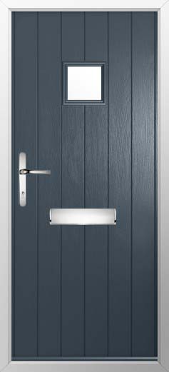 Flint Square Glazed Solidor Composite Door in Anthracite Grey