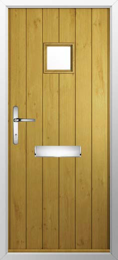 Flint Square Glazed Solidor Composite Door in Irish Oak