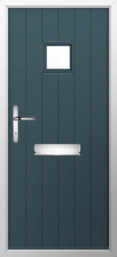 Flint Square Glazed Solidor Composite Door in Midnight Grey
