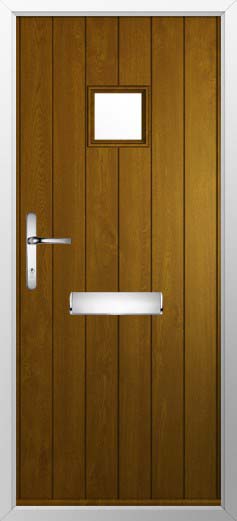 Flint Square Glazed Solidor Composite Door in Oak