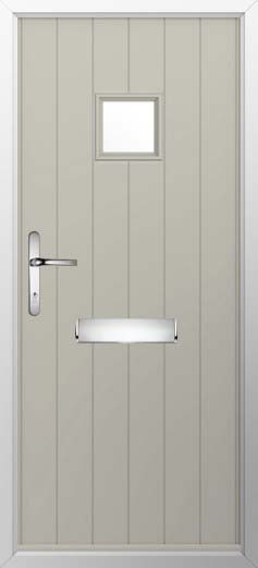 Flint Square Glazed Solidor Composite Door in Pebble Grey