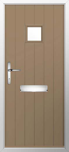 Flint Square Glazed Solidor Composite Door in Truffle Brown