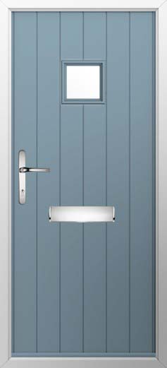 Flint Square Glazed Solidor Composite Door in Twilight Grey