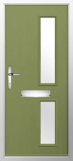 Garda Glazed Solidor Composite Door in Forest Green