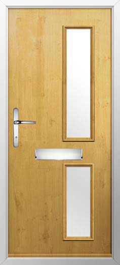 Garda Glazed Solidor Composite Door in Irish Oak