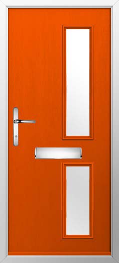 Garda Glazed Solidor Composite Door in Tangerine