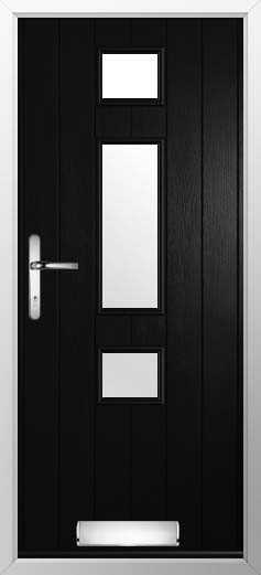 Genoa Glazed Solidor Composite Door in Black