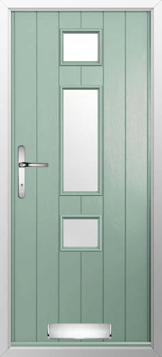Genoa Glazed Solidor Composite Door in Chartwell Green