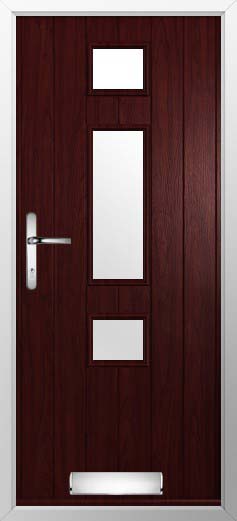 Genoa Glazed Solidor Composite Door in Rosewood