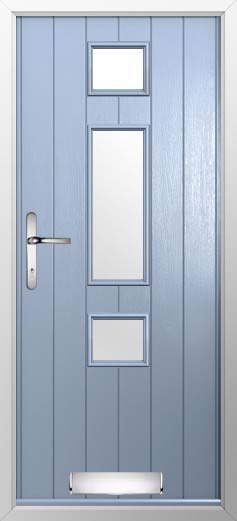 Genoa Glazed Solidor Composite Door in Duck Egg Blue
